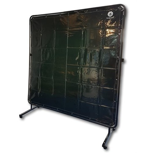 Green Portable Welding Screen 1800mm x 1800mm with Frame & Castors AES